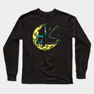 Coil Machine Tattoo and Moon Long Sleeve T-Shirt